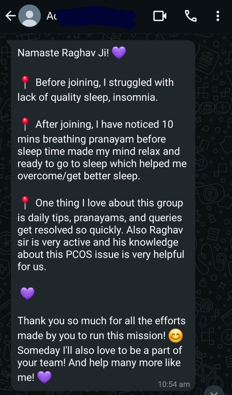 Client shares her positive experience with PCOS India Mission’s expert support.